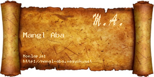 Mangl Aba névjegykártya